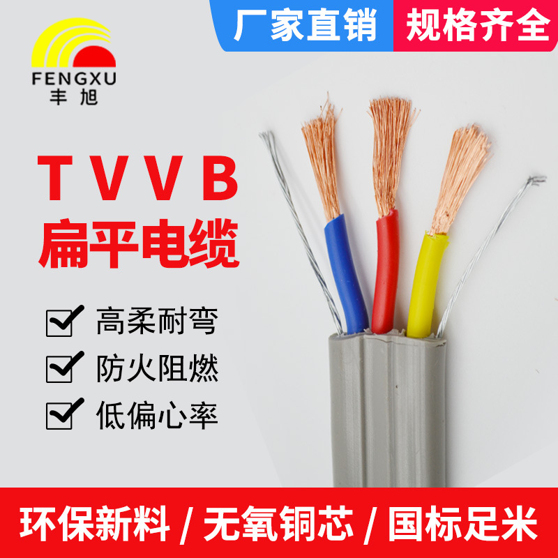 扁平電纜TVVB無(wú)氧銅銅芯柔性外皮行車(chē)拖鏈電纜吊車(chē)電梯扁平線(xiàn)纜